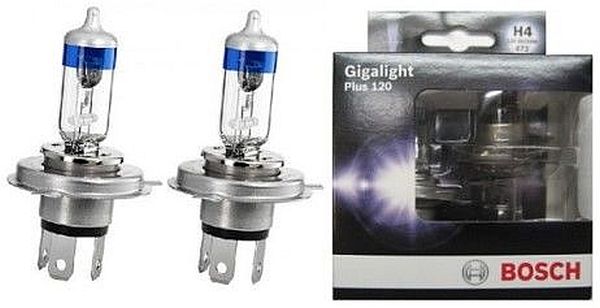 Лампа накаливания H4 12В 60/55Вт +120% комплект 2шт BOSCH GigaLight Plus 120 1 987 301 106 - изображение