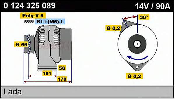 Генератор 90А <b>BOSCH 0 124 325 089</b> - изображение 5