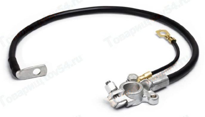 Провод АКБ '-' ВАЗ 1118 Калина (L=505мм) литая клемма <b>CARGEN 1118-3724080-90</b> - изображение