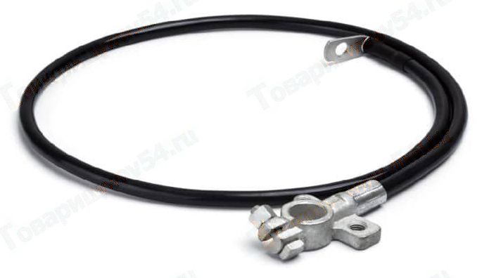 Провод АКБ '-' ВАЗ 2170 Приора (L=900мм) литая клемма <b>CARGEN 2170-3724080-90</b> - изображение