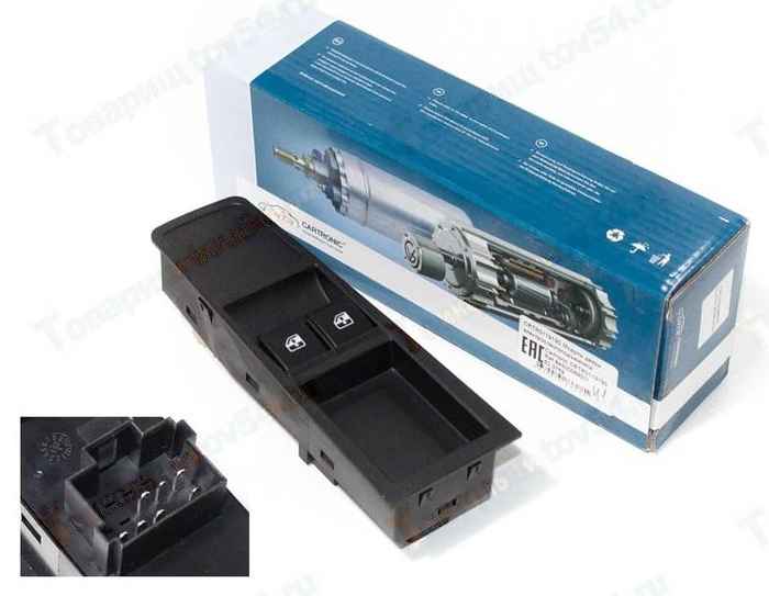 Модуль управления стеклоподъемниками ВАЗ 2180 Vesta 2-клавишный без джойстика (62.3769) <b>CARTRONIC CRTR0119190</b> - изображение