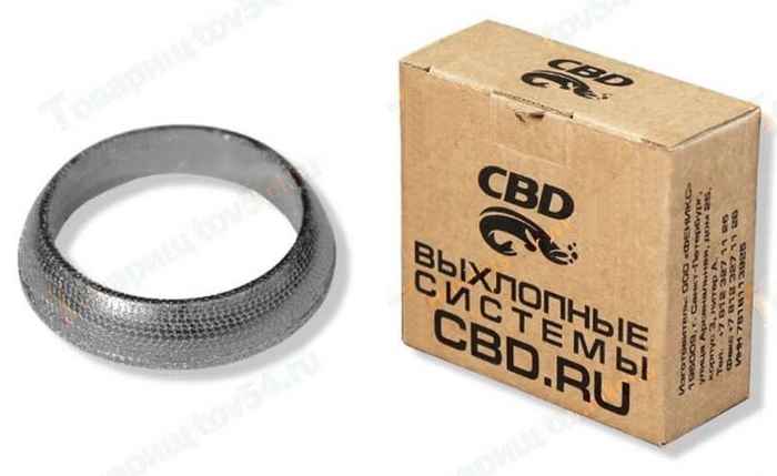 Кольцо приемной трубы ВАЗ 2108-2115, 2123 графит. (d=45-60мм) <b>CBD CBD605.002</b> - изображение