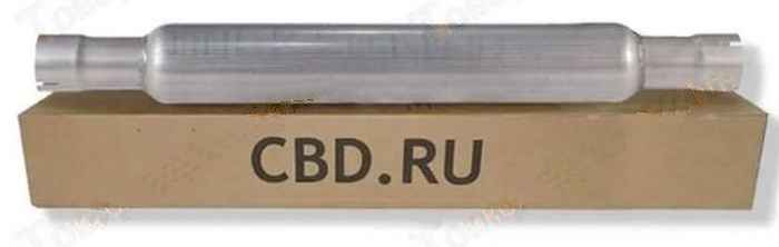 Пламегаситель универсальный стронгер 57х690(440)х90 под хомут с перфориров.внутренним узлом нерж. <b>CBD RUAL003</b> - изображение