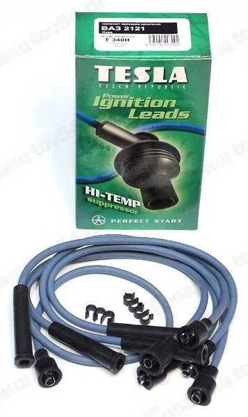 Провода в/в ВАЗ 2121 Тесла Стандарт зеленая <b>Чехия T340H</b> - изображение