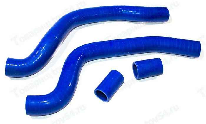 Патрубок радиатора ВАЗ 2110 (4шт) усиленный силикон синий <b>CS-20 06523</b> - изображение