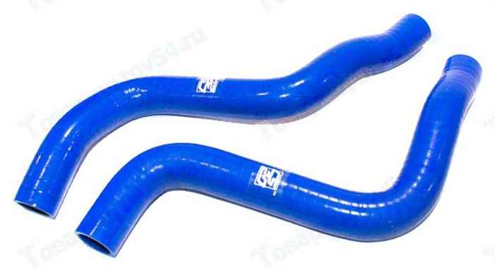 Патрубок радиатора ВАЗ 2170 Приора (2шт) усиленный силикон синий <b>CS-20 06535</b> - изображение