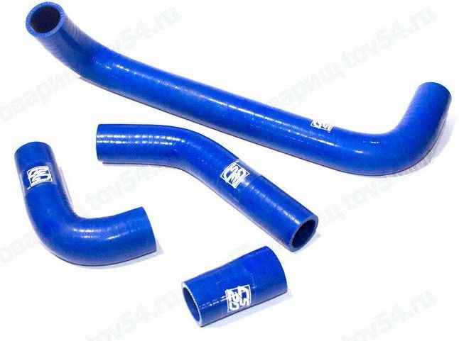 Патрубок радиатора ВАЗ 2101 (4шт) усиленный силикон синий <b>CS-20 06898</b> - изображение
