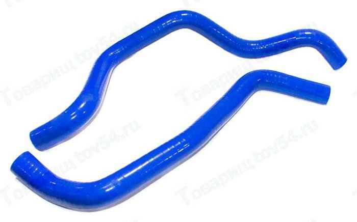 Патрубок радиатора ВАЗ 2190 Гранта МКПП (2шт) усиленный силикон синий <b>CS-20 06939</b> - изображение