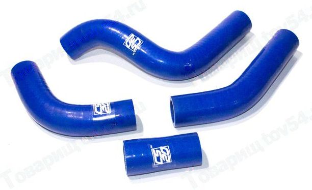 Патрубок радиатора ВАЗ 21073 инж (4шт) усиленный силикон синий <b>CS-20 07081</b> - изображение
