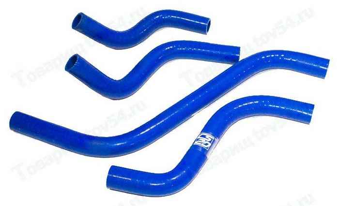 Патрубок печки ВАЗ 2108 (4шт) усиленный силикон синий <b>CS-20 08805</b> - изображение
