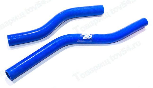 Патрубки отопителя ВАЗ 2180 Vesta P3M (комплект 2 шт) усиленные силикон синий <b>CS-20 10090</b> - изображение