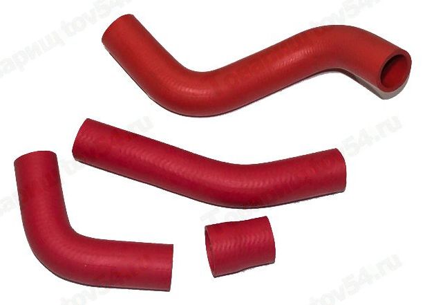Патрубок радиатора ВАЗ 21073 инж. (4шт) красный <b>CS-20 10142</b> - изображение