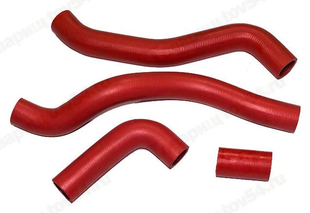 Патрубок радиатора ВАЗ 21082 (4шт) красный <b>CS-20 10144</b> - изображение