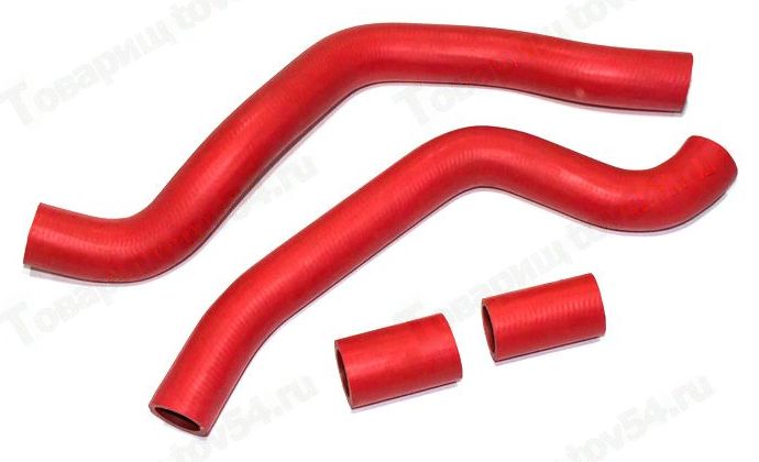 Патрубок радиатора ВАЗ 2110 (4шт) красный <b>CS-20 10145</b> - изображение Патрубок радиатора ВАЗ 2110 (4шт) красный <b>CS-20 10145</b> - изображение