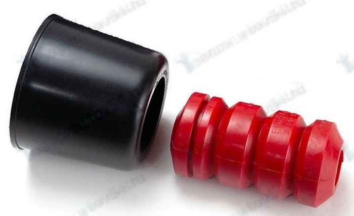 Отбойник + пыльник стойки передней ВАЗ 2170 Приора (2шт) красный полиуретан/пластик <b>CS-20 10474</b> (2110-2902816, 2170-2902814) - изображение 1