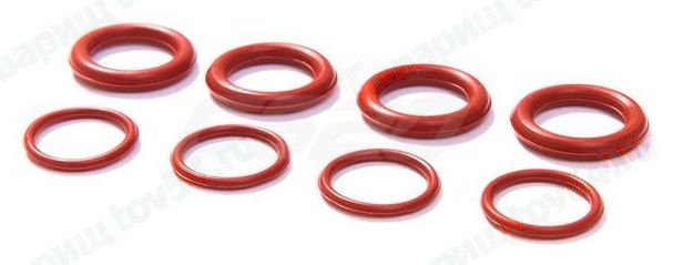 Уплотнители свечных колодцев ВАЗ 2112 (комплект 8 шт) силикон краснный <b>CS-20 11877</b> - изображение