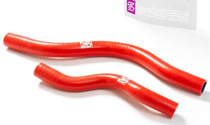 Патрубки отопителя ВАЗ 2111 с 2005г.в. (2шт) силикон красный <b>CS-20 12756</b> (2111-8101200-10, 2111-8101208-10) - изображение