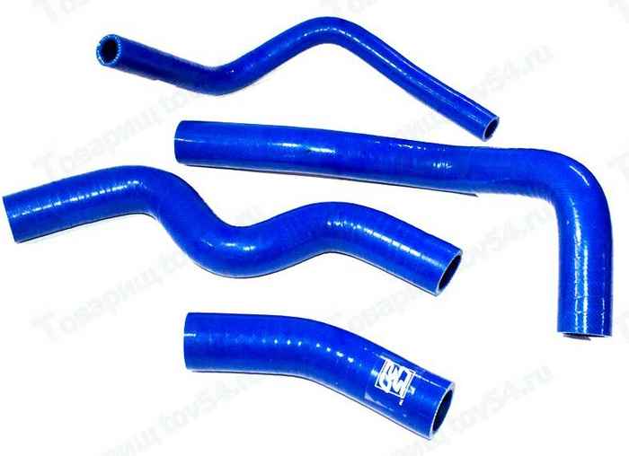 Патрубки радиатора LADA Largus 8V с кондиционером, Renault Logan (комплект 4 шт) силиконовые усиленные <b>CS-20 13560</b> - изображение