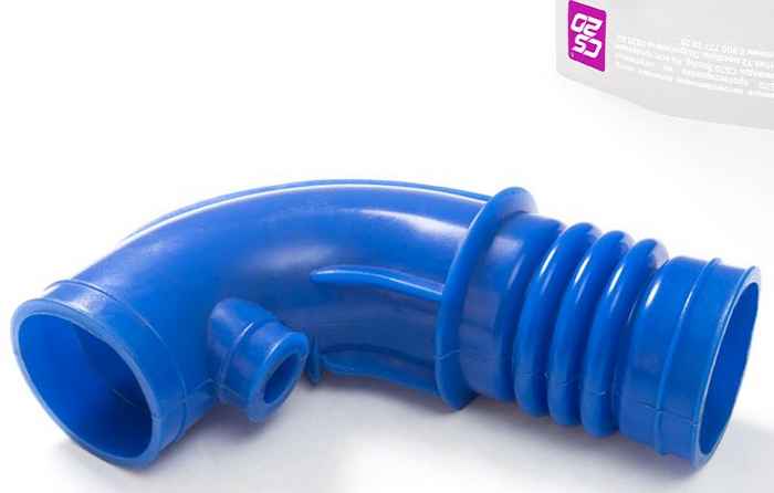 Воздуховод дросселя ВАЗ 2107, 2123 Нива Шевроле (к дросселю) силикон синий <b>CS-20 15042</b> - изображение