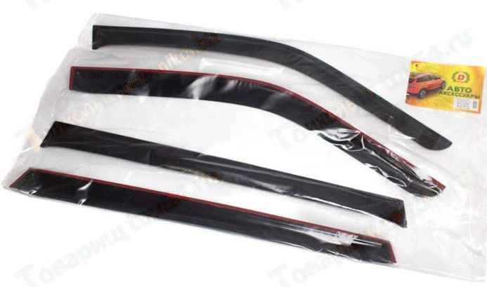 Ветровики (дефлекторы) для дверей ВАЗ 2111, 2171 Приора самоклеящиеся <b>DELTA DN-00006</b> - изображение