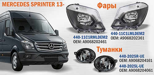 Фара MERCEDES SPRINTER 13- лев. <b>DEPO 440-11C1LMLDEM2</b> - изображение 1