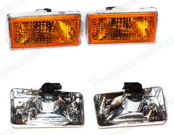 Подфарник ВАЗ 21011 желтый, корпус хром (УП-148) <b>21011-3712011</b> - изображение