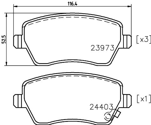 Комплект тормозных колодок, дисковый тормоз <b>ДОН PCP1239</b> - изображение