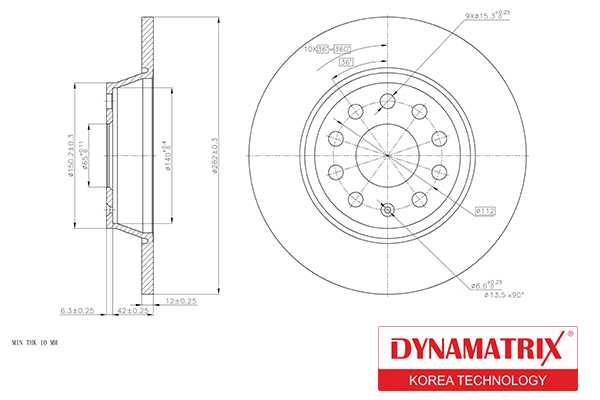 Диск тормозной <b>DYNAMATRIX DBD1306</b> - изображение