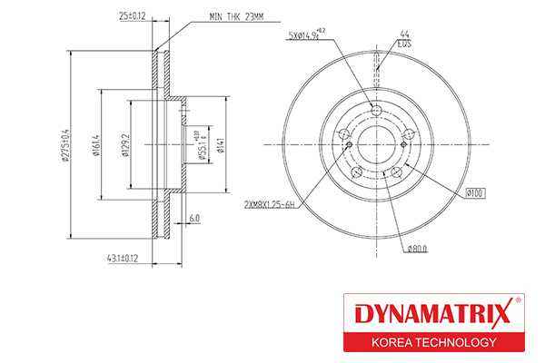 Диск тормозной <b>DYNAMATRIX DBD1484</b> - изображение