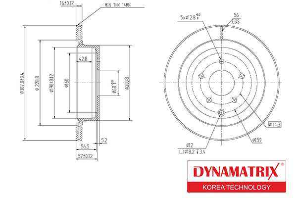 Диск тормозной <b>DYNAMATRIX DBD1506</b> - изображение