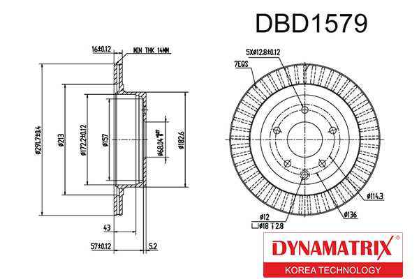 Диск тормозной <b>DYNAMATRIX DBD1579</b> - изображение