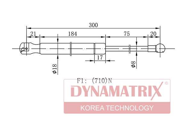 Амортизатор багажника <b>DYNAMATRIX DGS138654</b> - изображение