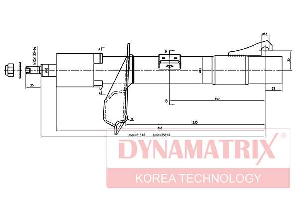 Амортизатор подвески газонаполненный <b>DYNAMATRIX DSA333710</b> - изображение