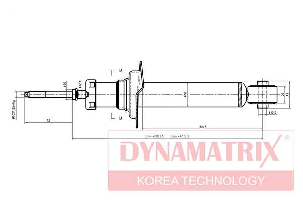 Амортизатор подвески газонаполненный <b>DYNAMATRIX DSA341186</b> - изображение