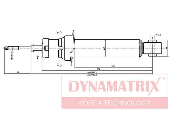 Амортизатор подвески газонаполненный <b>DYNAMATRIX DSA341325</b> - изображение