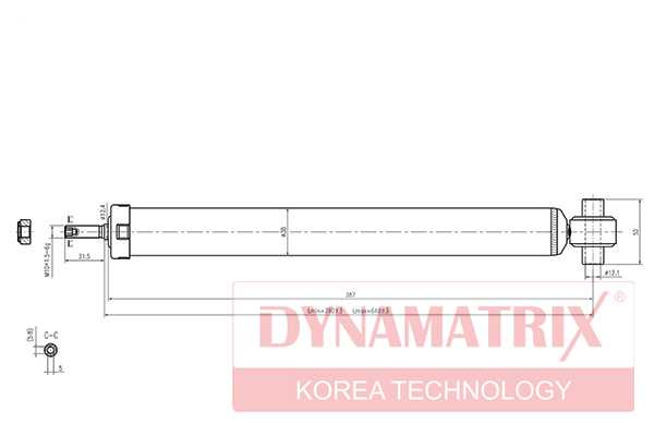 Амортизатор подвески газонаполненный | лев | <b>DYNAMATRIX DSA343459</b> - изображение Амортизатор подвески газонаполненный | лев | <b>DYNAMATRIX DSA343459</b> - изображение