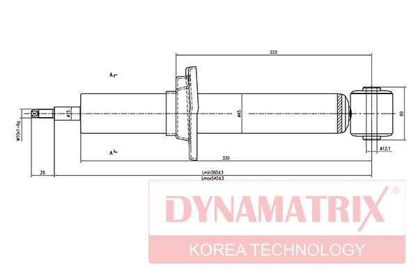 Амортизатор подвески гидравлический (без чашки) <b>DYNAMATRIX DSA441902</b> - изображение