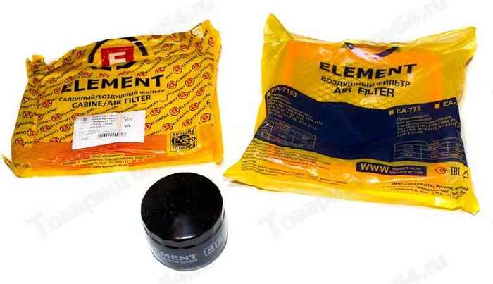 Комплект фильтров ВАЗ 2123 Chevrolet Niva (масл.+ возд.+ салон.) <b>ELEMENT EOAC104</b> - изображение