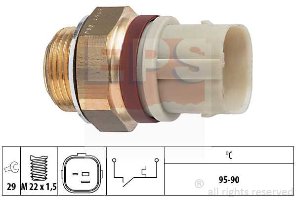 Датчик включения вентилятора! VW Golf/Passat/Polo 1.0-2.8i/1.9D/TDi 92> <b>EPS 1850197</b> - изображение