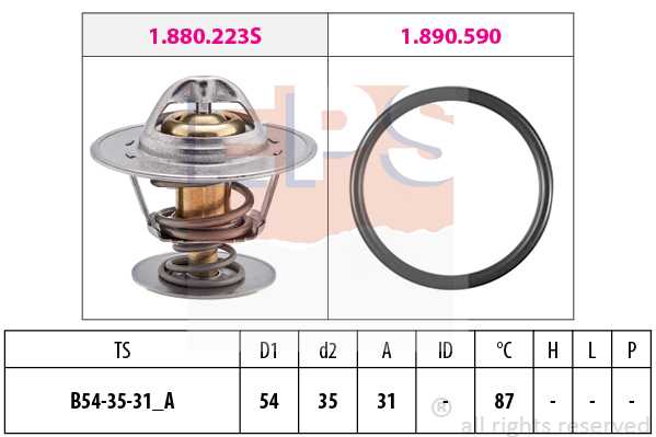 1.880.432_термостат! c прокл. Audi 80,VW Passat 1.6/1.8/1.9TD/2.0 78> <b>EPS 1880432</b> - изображение