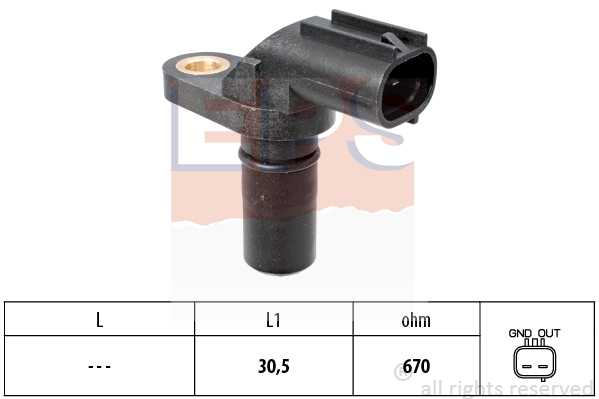 Датчик положения коленвала! L1=30.5mm Ford Fiesta/Fusion, Opel Agila 1.0-1.6 01> <b>EPS 1953522</b> - изображение