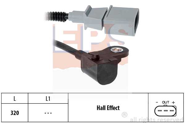 Датчик положения распредвала! Audi A4, VW Golf/Passat, Skoda Octavia 2.0i/TDi 05> <b>EPS 1953605</b> - изображение