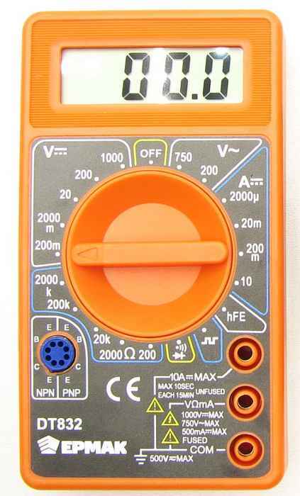 Мультитестер (мультиметр) цифровой Ермак DT-832 со звуковой прозвонкой - изображение 3