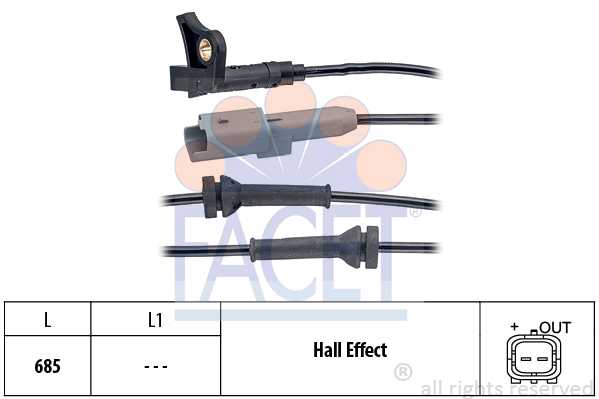 Датчик частоты вращения колеса CITROEN: C4 04-11, DS4 11-15, DS5 11-15 <b>FACET 21.0035</b> - изображение