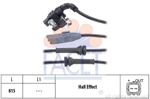 Датчик ABS задний CITROEN C4 (05-11), PEUGEOT 307 (01-07), 308 (07-…) <b>FACET 21.0063</b> - изображение