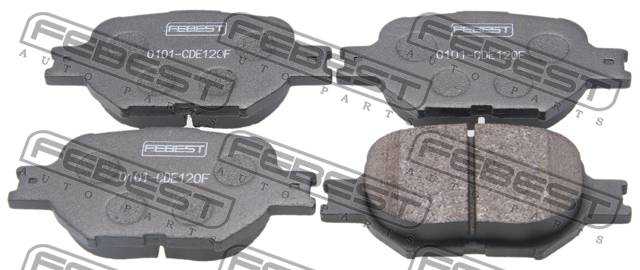Колодки тормозные дисковые передний для TOYOTA ALLION, ALTEZZA GITA, ALTEZZA, BREVIS, CALDINA, CELICA, COROLLA, CROWN, MARK, OPA, PROGRES, VEROSSA, VISTA, WILL VS <b>FEBEST 0101-CDE120F</b> - изображение 2