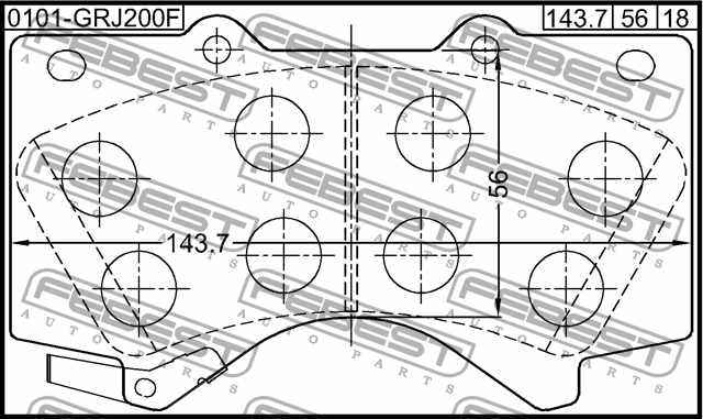 Колодки тормозные дисковые <b>FEBEST 0101-GRJ200F</b> - изображение 3
