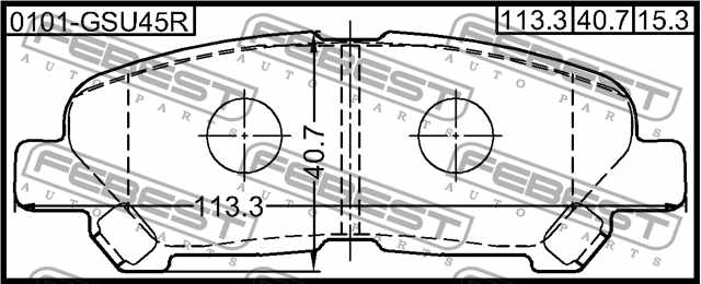 Колодки тормозные дисковые передний для TOYOTA KLUGER(#ASU4#,#GSU4#,#MHU4#) <b>FEBEST 0101-GSU45R</b> - изображение 3