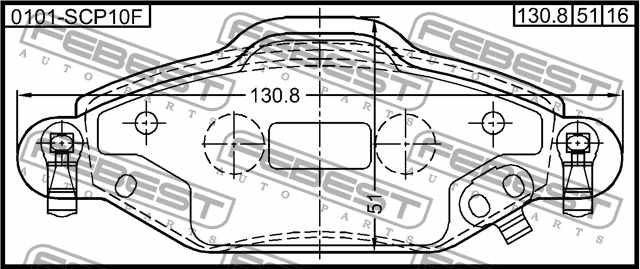 Колодки тормозные дисковые передний для TOYOTA YARIS(NCP1#,NLP1#,SCP1#) <b>FEBEST 0101-SCP10F</b> - изображение 3