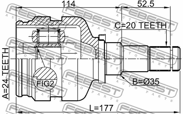 Шарнир приводного вала FEBEST 0111-ZNRRH - изображение 3